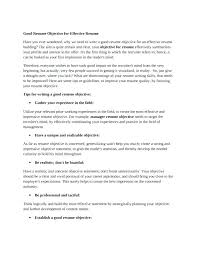 General Job Resume Example Objectives For Objective Assistant ...