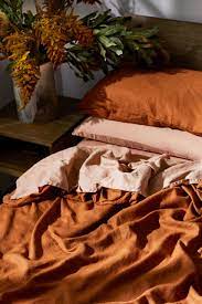 rust 100 flax linen bedding set bedding flax linen rust set bed linen sets bed styling cosy bedroom
