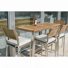 5 Pc Vogue Rectangular Bar Set Westminster Teak Westminster Teak Teak Outdoor Furniture Stainless Steel Bar Stools