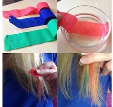 Color Your Hair With Streamers 1 Get A Color Of Streamer You Want 2 Get The Streamer Wet 3 Put The Wet Stre Diy Hair Dye Temporary Hair Dye Dyed Tips