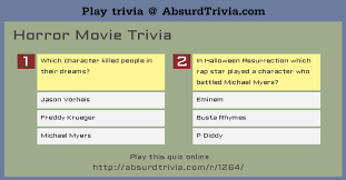 Ask questions and get answers from people sharing their experience with risk. Horror Movie Trivia