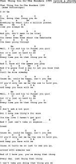 Love Song Lyrics For That Thing You Do The Wonders 1995 With Chords For Ukulele Guitar Banjo Etc Lyrics And Chords Guitar Songs Lyrics