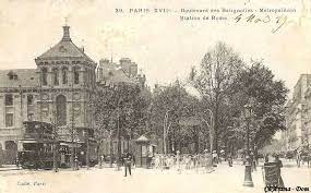 Boulevard Des Batignolles Station Rome Le Tram Photo Noir Et Blanc Paysage Vieux Paris Carte Postale