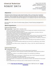 chemical technician resume samples
