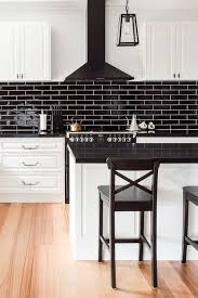 31 Black Subway Backsplash Ideas The Power Of Black Color Black Kitchen Countertops White Cabinets Black Countertops Black Countertops