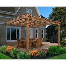 Suncast 10 Ft W X 12 Ft D Solid Wood Pergola Wayfair Pergola Wood Pergola Pergola Patio Backyard Pergola