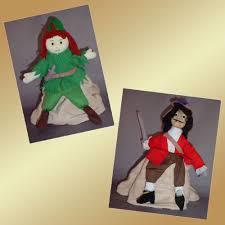 Peter Pan And Captain Hook Vintage Reversible Hand Puppet Hand Puppets Captain Hook Puppets