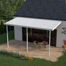 It compliments very well with both residential and industrial fences like a chain link, ornamental, wood, steel, aluminum, and wrought iron fence. Heritagepatios 24 Ft W X 8 Ft D Metal Standard Patio Awning Wayfair