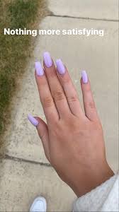 People tend to confuse acrylic nails with lilac nail wraps, lavender nail wraps, light purple colored nails, nail polish wraps, pale purple nail. Lavender Coffin Nails Nails