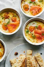 Baked Eggs With Creme Fraiche And Smoked Salmon Recipe Recipe Smoked Salmon Recipes Smoked Salmon Smoked Salmon Breakfast