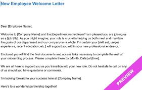 Check spelling or type a new query. New Employee Welcome Letter Template
