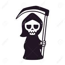 En algunas versiones de los 4 jinetes de la apocalipsis, la muerte porta la guadaña con la que decapita a las cabezas como si lo hiciera en el cultivo. Cute Muerte Con Guadana Aislado En Blanco Y Negro De Dibujo Ilustracion Del Vector Del Grim Reaper De La Historieta Ilustraciones Vectoriales Clip Art Vectorizado Libre De Derechos Image 74103684