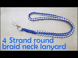 If you are putting this knot on a knife or anything else, be sure to insert the paracord through the hole of the tool before you tie the knot! How To Make A 4 Strand Round Braid Neck Lanyard 4 Strand Round Braid Paracord Braids Parachute Cord Crafts
