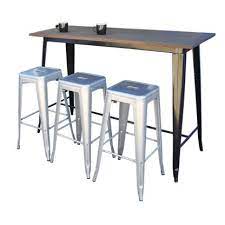It's time to raise the bar! Replica Tolix Wooden Top Bar Table 120 X 60 X 107cm High Black Legs Brayco Commercial Pty Ltd