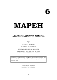 The answer key is an essential part of the general specification of slms and lass and therefore be attached to the these modules were uploaded in drives of other parties. Mapeh 6 Worksheets Pages 1 50 Flip Pdf Download Fliphtml5