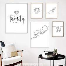 Feature wallpaper makes a dramatic statement of any living room wall, and floral wallpaper helleborus is our pick of the bunch. Geomtric Line Drawing Picture Home Decor Nordic Canvas Painting Wall Art Figure Family Love Modern Posters And Print For Bedroom Painting Calligraphy Aliexpress