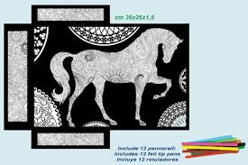 Wir möchten, dass es ihren wünschen entspricht, und aktualisieren die website regelmäßig mit weiteren zeichnungen. Kunstlerische Mappe Mit Ausmalbild Mit Samtrelief Mandala Pferd
