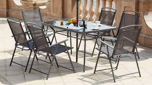 Table de jardin pliable en métal 120x80 cm. Table De Jardin 6 Chaises Et 1 Parasol