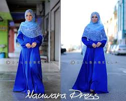 Salsabeela muslimah attire boutique in wangsa melawati, kuala lumpur. Muslimah Royal Blue Dress Muslimah Dress Muslimah Fashion Islamic Fashion