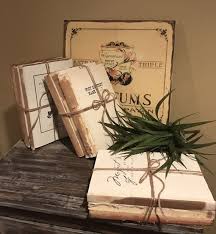 Minimalist French Decor Unbound Books Old Book Stack Rustic Decor Rustic Books Decorative Books Book Decor Vintag Book Decor Rustic Books Vintage Decor