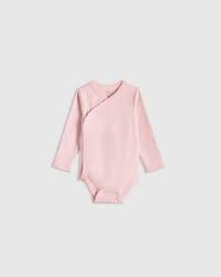 Quince — 100% Organic Cotton Long Sleeve Kimono Bodysuit