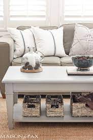 The final 10 percent should be an accent shade that you introduce through accents such as table place mats, lampshades, flower arrangements and artwork. Gray Chalk Paint Coffee And Side Table Maison De Pax Chalk Paint Coffee Table Living Room Paint Painted Coffee Tables