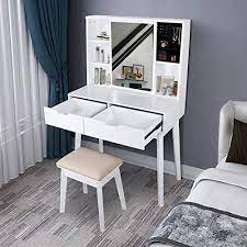 Shop college dorm makeup & jewelry organizers at the container store. Lynslim Vanity Table Set With Mirror And Makeup Organizer Dressing Table 2 Large Drawers With Sliding Rails Dressing Table Vanity Vanity Table Set Vanity Desk