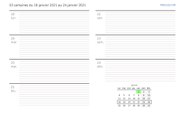 Pratique, comptez les jours en les sélectionnant ! Semaine 03 2021 Le Calendrier