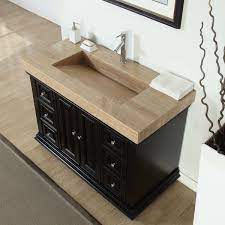 Check out our travertine sink selection for the very best in unique or custom, handmade pieces from our bathroom shops. 48 Inch Modern Bathroom Single Vanity Cabinet Travertine Top Ramp Sink 0284t 609224901591 Ebay