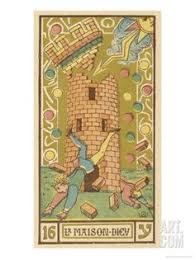 Tarot 16 La Maison Dieu The Tower Giclee Print Oswald Wirth Art Com Tarot Cards Art Sale Artwork Posters And Prints
