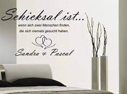Die optimale wand ist die grundvoraussetzung denke an den platz an dem du die wandaufkleber oder tattoos platzieren. Wandtattoo Schlafzimmer Spruch Schicksal Ist Wunschnamen Wandtattoos