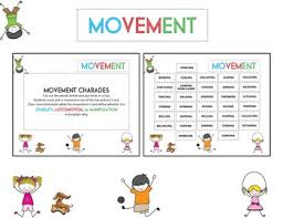 Get Moving Learning Movement Chart With Movement Charades Game