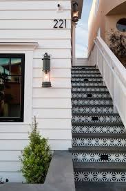 Granada Tile S Tunis Cement Tile Used As Stair Risers Exterior Stairs Exterior Tiles Stairs Design