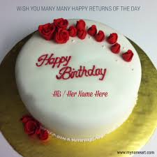 Send beautiful roses with best wishes for the birthday of special someone! Name Write On Rose Birthday Cake Pics
