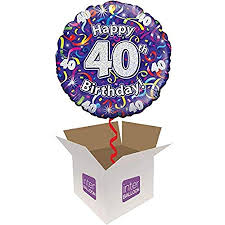 Balloon delivery in las vegas | call : Interballoon Helium Inflated Happy 40th Birthday Purple Streamers Balloon Delivered In A Box With Name A Rose Gift Amazon Co Uk Toys Games