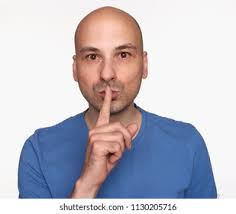 Shh Mans Secrets Bald Guy Finger Stock Photo 1130205716