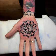 Geometric Mandala By Mark Walker Hand Palm Tattoos Hippie Tattoo Palm Tattoos