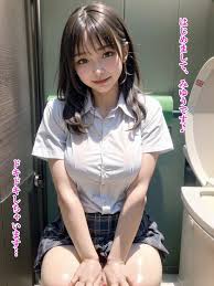 性処理専用の公衆トイレに集まる制服少女たち（セリフ付き！）【AIすくりーむ】 - 無料エロ漫画イズム