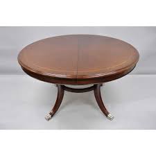 Thomasville Bogart Collection Round Mahogany Pedestal Base Dining Table With Leaf Item Features Metal Capped Feet S Dining Table With Leaf Table Dining Table