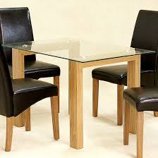 The glass top can also be added in order to protect the wooden table underneath. Adina Small Glass Dining Table With Oak Legs 269 95 Go Furniture Co Uk