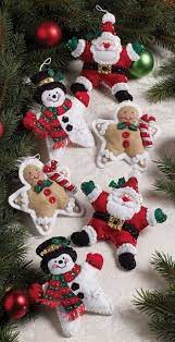 Christmas Crafts Handmade Felt Ornament Kits Felt Crafts Christmas Felt Christmas Ornaments Felt Christmas Decorations