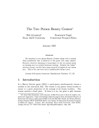 −i ) ∀ s ∈ si. Pdf The Two Person Beauty Contest Rosemarie Nagel Academia Edu