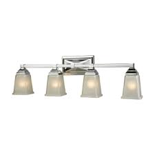 D bath vanity in white with cultured marble vanity top in white with white basin Thomas Lighting Cn573412 Polished Chrome Sinclair 4 Light 30 Wide Bathroom Vanity Light With Frosted Glass Shades Lightingdirect Com