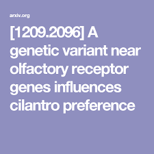 1209 2096 A Genetic Variant Near Olfactory Receptor Genes Influences Cilantro Preference Preferences Cilantro Genetics