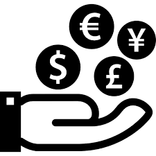 Download free static and animated finance vector icons in png, svg, gif formats. Finance Symbol Of Four Currencies On A Hand Free Business Icons