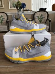 Black And Yellow Kobes Shoes Nike Id Kobe Ad Exodus Yellow Gray Lakers 360 1 4 5 6 8 11 Sz 12 New Fashion Clothing Shoes Accessories Mensshoes Black Casual Shoes Nike Sneakers Fashion