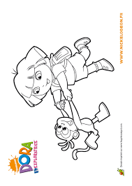 Découvre dora l'exploratrice et apprend l'anglais à travers ses aventures ! Coloriage Dora L Exploratrice Et Babouche Dansent
