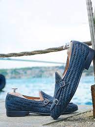 The Agatha Double Monk Strap Loafer Steel Blue In 2021 Leather Shoes Men Alligator Dress Shoes Dress Shoes Men