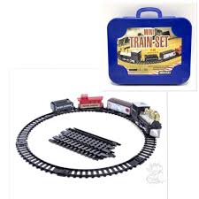 Mini Train Set 16 Pieces Battery Power Carry Blue Case Toy Ages 6 Blue Cases Train Set Mini