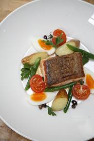 Ed Dixon Food Design Pan Fried Salmon Nicoise Salad Anchoiade Photography By Sarah Wood Www Eddixonfooddesign Com Food Pan Fried Salmon Food Design